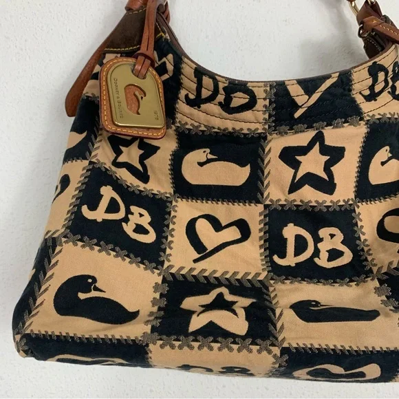 Dooney & Bourke Tan and Black Patterned Bag - Picture 2 of 16